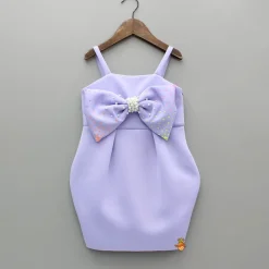 Sale Lavender Bow Embellished Strappy Dress With Matching Bow Hairclip Dresses & Sets | Dresses