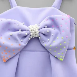 Sale Lavender Bow Embellished Strappy Dress With Matching Bow Hairclip Dresses & Sets | Dresses