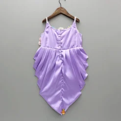Hot Lavender Embellished Pleated Dhoti Style Dress Ethnic Wear | Kurtis & Jumpsuits
