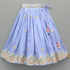 Best Lavender Embroidered Brocade Top And Lehenga With Dupatta Ethnic Wear | Lehengas & Ghagras