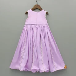 Hot Lavender Embroidered Flared Kurti Ethnic Wear | Kurtis & Jumpsuits