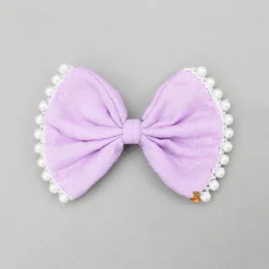 Fashion Lavender Embroidered Top And Pleated Palazzo With Matching Bow Hair Clip Ethnic Wear | Palazzos & Shararas