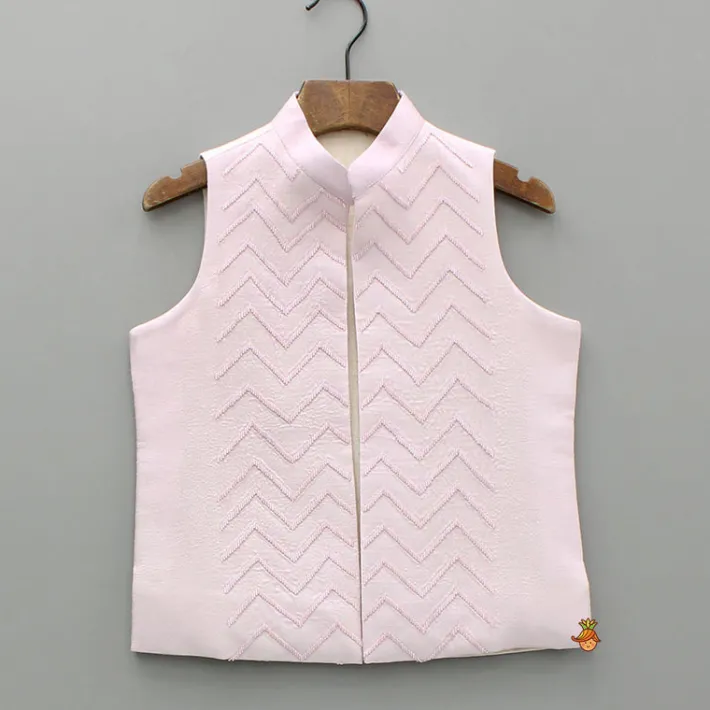 Discount Lavender Pintuck Detail Kurta With Embroidered Jacket And Pyjama BOY Indian Ethnic Wear | Ethnic Sets