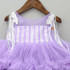 Online Lavender Ruffle And Sequin Dress With Hair Clip Dresses & Sets | Dresses