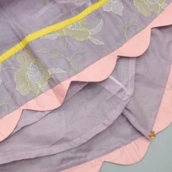 Fashion Lavender Thread Embroidered Kurti And Tulip Dhoti With Dupatta Ethnic Wear | Dhotis & Patialas