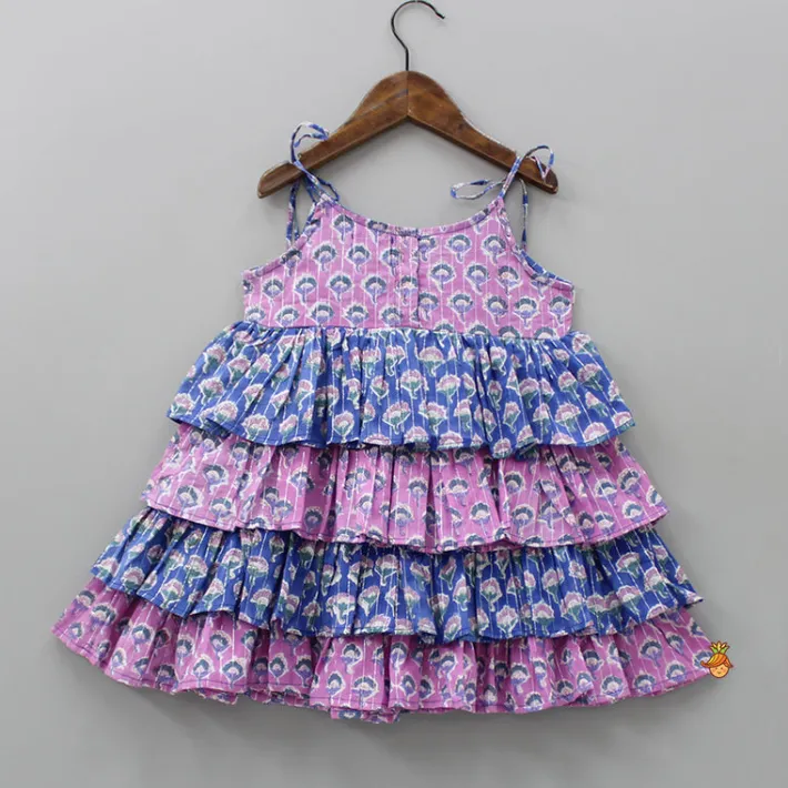 Best Layered Tie Up Straps Multicolour Dress Dresses & Sets | Dresses
