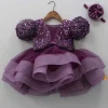Hot Layered Wine Dress And Detachable Bow With Swirled Headband Dresses & Sets | Dresses