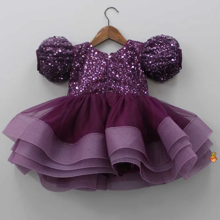 Hot Layered Wine Dress And Detachable Bow With Swirled Headband Dresses & Sets | Dresses