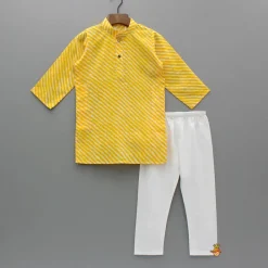 Online Leheriya Printed Kurta With Pyjama BOY Indian Ethnic Wear | Ethnic Sets