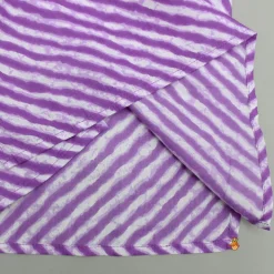 Best Leheriya Printed Mandarin Collar Purple Kurta With White Pyjama BOY Indian Ethnic Wear | Ethnic Sets