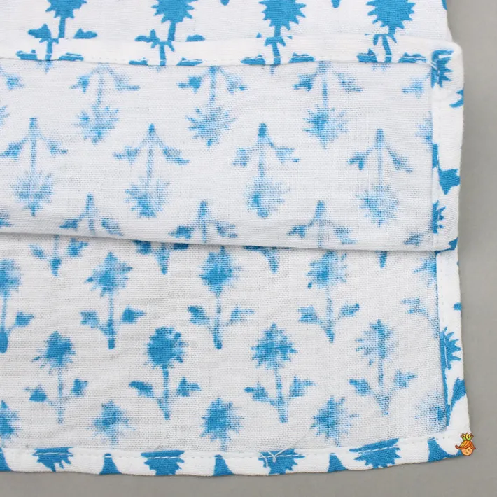 Outlet Light Blue Floral Printed Kurta And Pyjama BOY Indian Ethnic Wear | Ethnic Sets