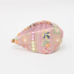 New Light Pink Intricate Embroidered Hair Band Hair Accessories | Hair Bands