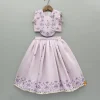 Online Lilac Embroidered And Mirror Work Top And Lehenga Ethnic Wear | Lehengas & Ghagras