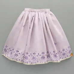 Online Lilac Embroidered And Mirror Work Top And Lehenga Ethnic Wear | Lehengas & Ghagras