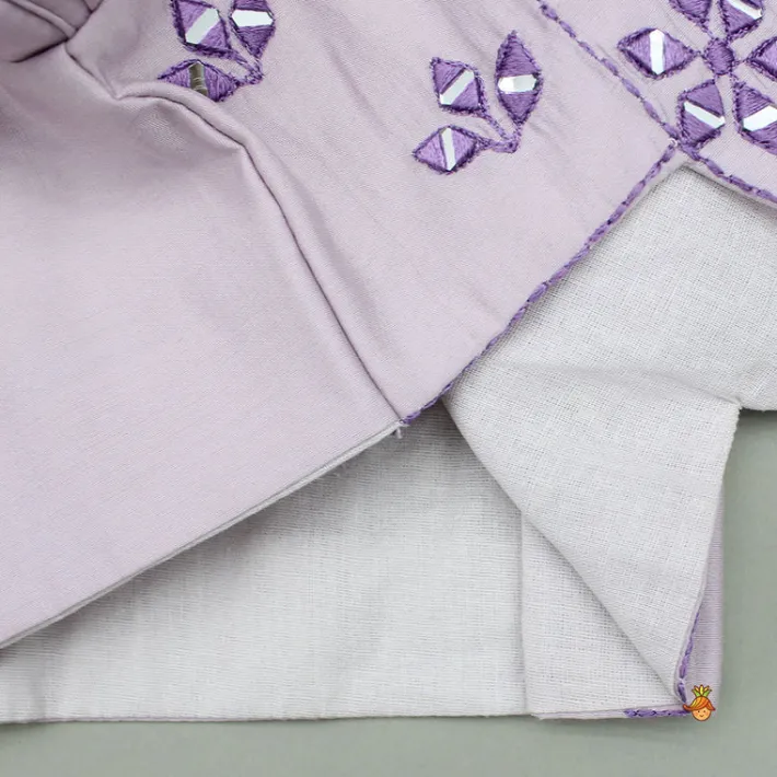 Online Lilac Embroidered And Mirror Work Top And Lehenga Ethnic Wear | Lehengas & Ghagras
