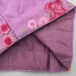 Hot Lilac Pleated Rose Drape Top And Floral Embroidered Lehenga Ethnic Wear | Lehengas & Ghagras