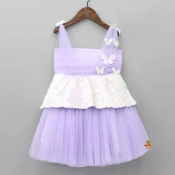 Hot Lilac Sequin Butterfly Embellished Dress With Hairclip Dresses & Sets | Dresses