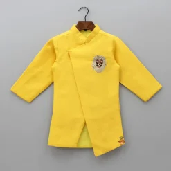 Hot Lion King Embroidered Asymmetric Kurta With Dhoti BOY Indian Ethnic Wear | Ethnic Sets