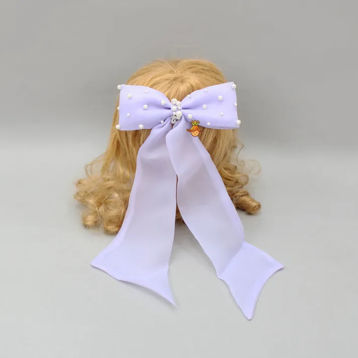 Outlet Long Tail Lavender Bow Hair Clip Hair Accessories | Hair Clips