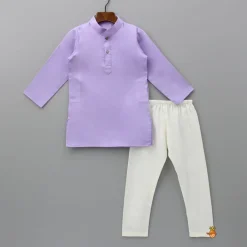 Discount Lovely Lilac Kurta With Embroidered Jacket And Pyjama BOY Indian Ethnic Wear | Ethnic Sets