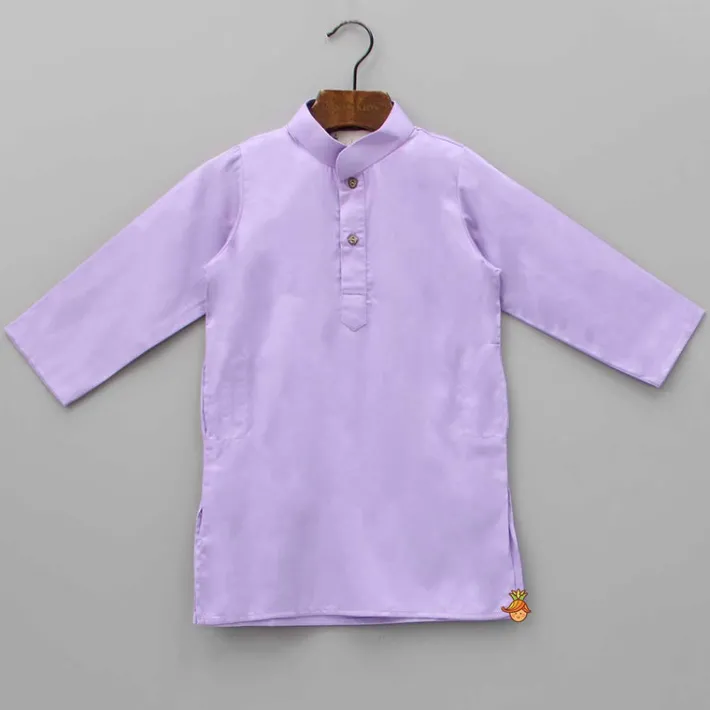 Discount Lovely Lilac Kurta With Floral Embroidered Jacket And Pyjama BOY Indian Ethnic Wear | Ethnic Sets