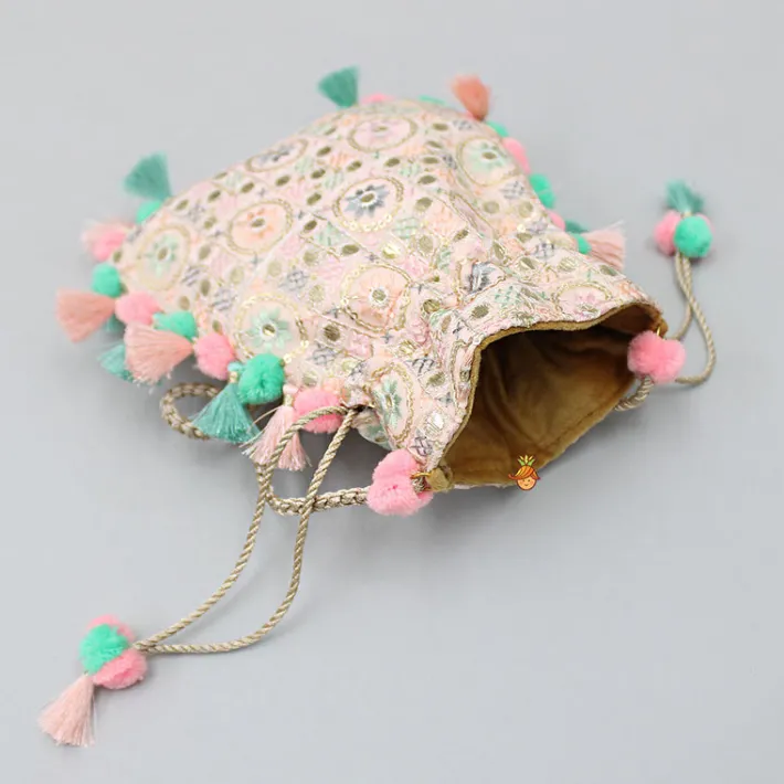 New Lovely Sequins And Thread Work Potli Bag Bags