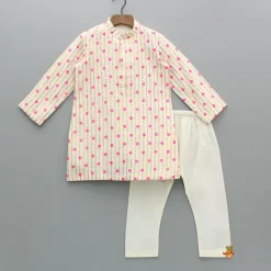 Discount Lurex Printed Kurta With Embroidered Jacket And Pyjama BOY Indian Ethnic Wear | Ethnic Sets