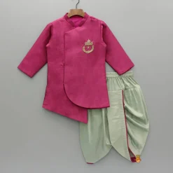 Fashion Magenta Asymmetric Kurta With Dhoti BOY Indian Ethnic Wear | Ethnic Sets