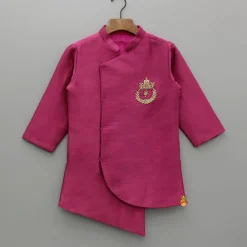Fashion Magenta Asymmetric Kurta With Dhoti BOY Indian Ethnic Wear | Ethnic Sets