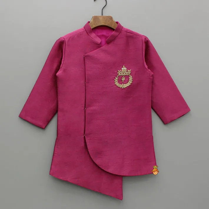 Fashion Magenta Asymmetric Kurta With Dhoti BOY Indian Ethnic Wear | Ethnic Sets