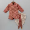 Clearance Magenta Brocade Printed Kurta And Dhoti BOY Indian Ethnic Wear | Ethnic Sets