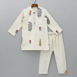 Fashion Mandarin Collar Kurta With Pocket Detail Jacket And Pyjama BOY Indian Ethnic Wear | Ethnic Sets