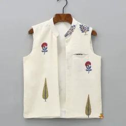 Fashion Mandarin Collar Kurta With Pocket Detail Jacket And Pyjama BOY Indian Ethnic Wear | Ethnic Sets