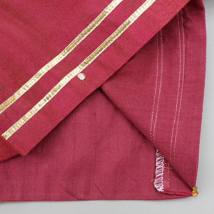 Outlet Maroon Embroidered Top And Lehenga With Dupatta Twinning Sets | Ethnic Wear