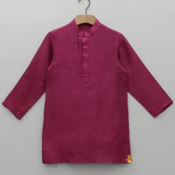 Fashion Maroon Kurta With Embroidered Jacket And Pyjama BOY Indian Ethnic Wear | Ethnic Sets