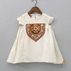 Clearance Mirror Work Beige Short Kurti Ethnic Wear | Kurtis & Jumpsuits