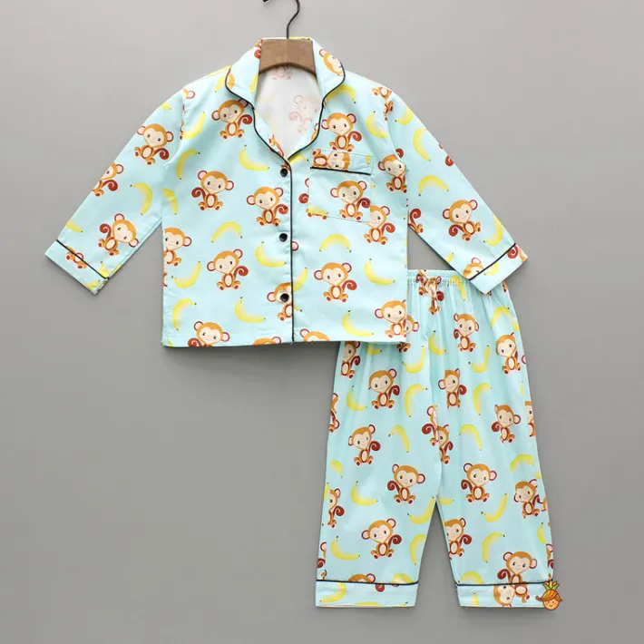 Online Monkey And Banana Printed Sleepwear Set BOY Sleep Wear | Sleepwear