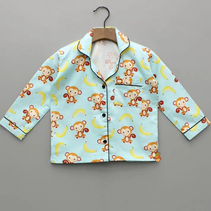 Online Monkey And Banana Printed Sleepwear Set BOY Sleep Wear | Sleepwear