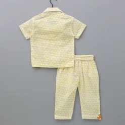 New Moon Printed Yellow Shirt And Pyjama BOY Sleep Wear | Sleepwear
