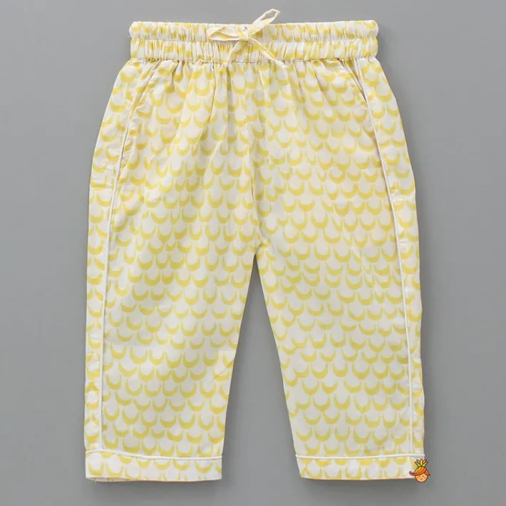 New Moon Printed Yellow Shirt And Pyjama BOY Sleep Wear | Sleepwear