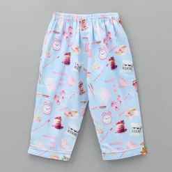 Hot Morning Theme Printed Pure Cotton Blue Sleepwear Sleepwear