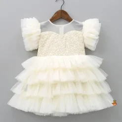 Online Multi Layered Off White Dress Dresses & Sets | Dresses
