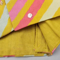 Discount Multicolor Striped Printed Embroidered Strappy Ruffle Detail Cape Top With Inner And Palazzo Ethnic Wear | Palazzos & Shararas