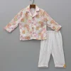 Online Multicolour Animal Printed Bamboo Fabric Top With Pyjama BOY Sleep Wear | Sleepwear