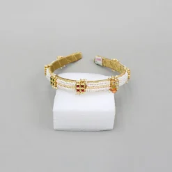 Discount Multicolour Artificial Stones And Pearls Embellished Hairband Hair Accessories | Hair Bands