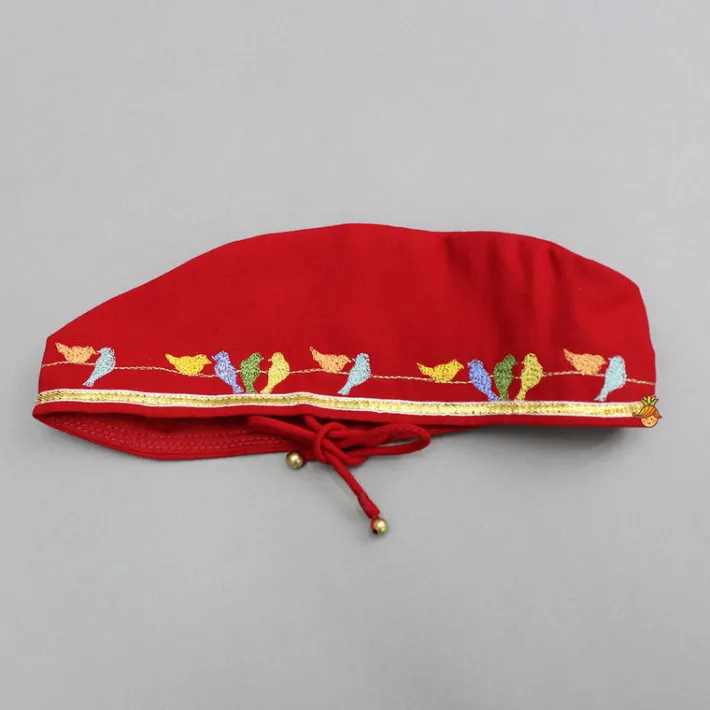 New Multicolour Bird Embroidered Kurta And Dhoti With Matching Cap And Booties BOY Twinning Sets | Baby Essentials