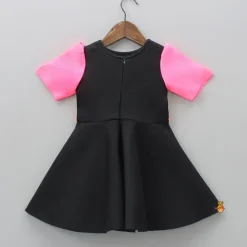 Fashion Multicolour Bow Scuba Dress With Matching Hairband Dresses & Sets | Dresses