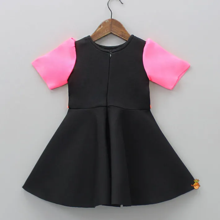 Fashion Multicolour Bow Scuba Dress With Matching Hairband Dresses & Sets | Dresses