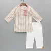 Best Multicolour Chevron Printed Side Open Kurta With Pyjama BOY Indian Ethnic Wear | Ethnic Sets