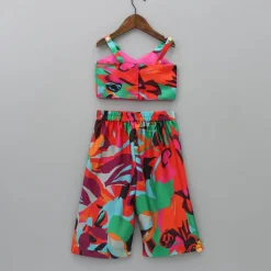 Clearance Multicolour Crop Top And Palazzo Dresses & Sets | Sets
